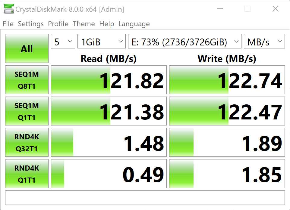 Internally installed 4TB drive