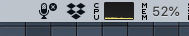 Menu bar icon, sowing the microphone is off (next to Dropbox and iStat Menus)